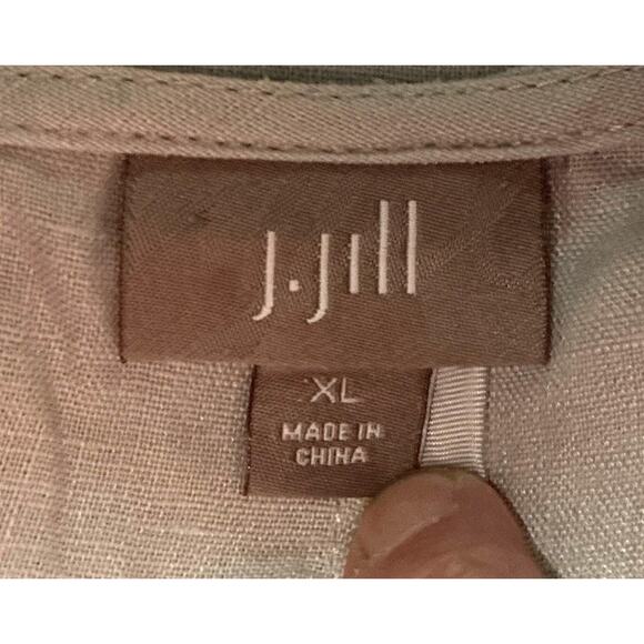 J Jill 100% Lt Gray Linen Sz XL Slvs Maxi Shift Dress Lagen Look Capsule - Picture 10 of 10